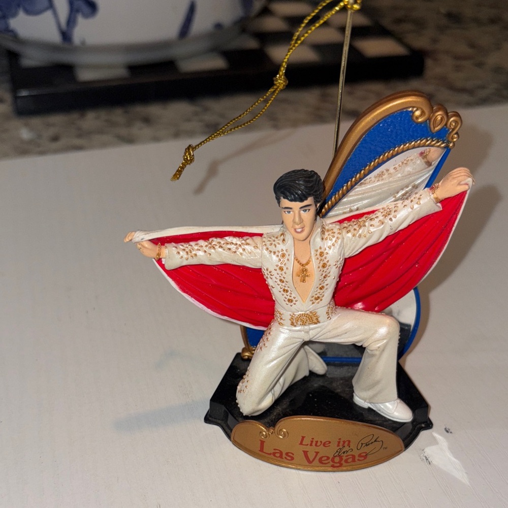 ePretty Elvis Presley Las Vegas Ornament 2003 with Red and Blue Cape